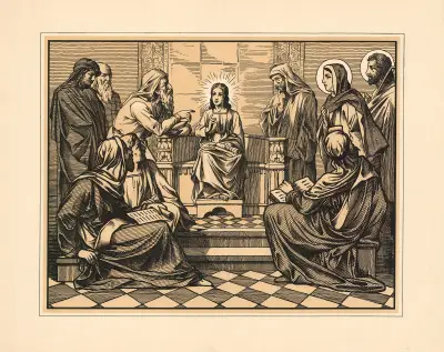 Jesus at age 12 in the temple av Aschendorff