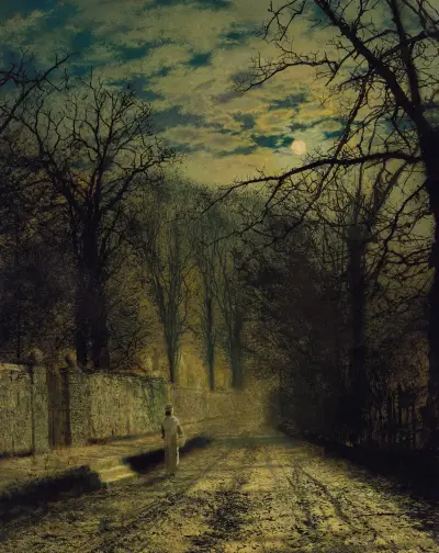 A Moonlit Street, John Atkinson Grimshaw