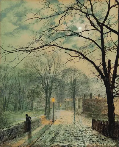 A moonlit stroll, Bonchurch, Isle of Wight, John Atkinson Grimshaw