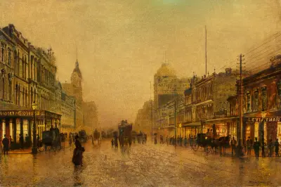 Swanston Street, Melbourne, John Atkinson Grimshaw