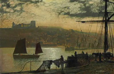 Whitby Abbey And Church, John Atkinson Grimshaw