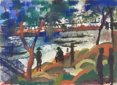 Angler am Fluss av August Macke