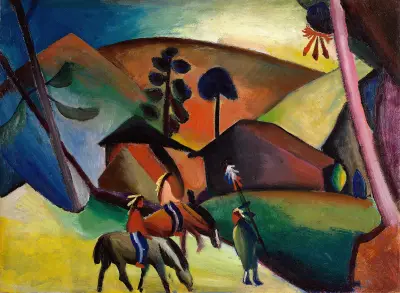 Indians on Horses av August Macke