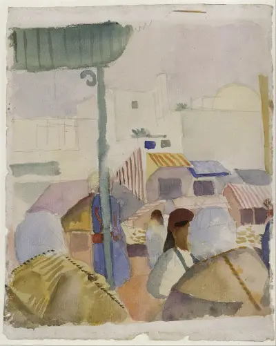 Market in Tunis II av August Macke