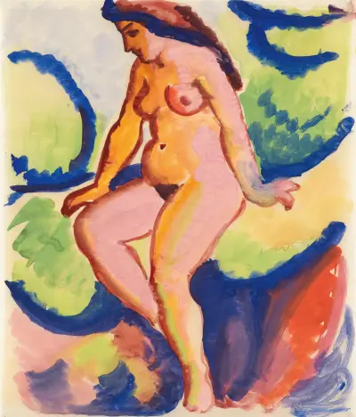 Sitzender Akt II av August Macke