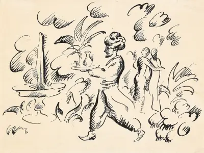 Szene aus 1001 Nacht av August Macke