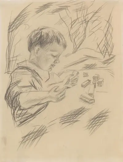 Walter spielend av August Macke