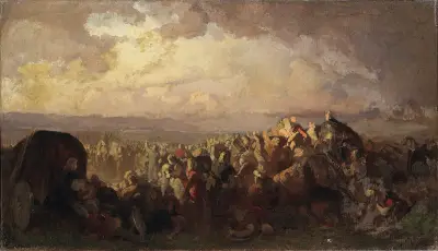 Slaget vid Bråvalla. Studie av August Malmström