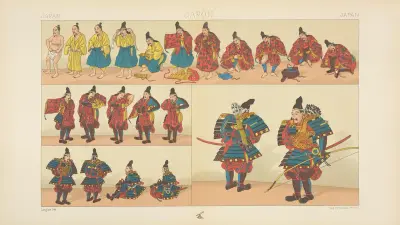 Art militaire ; équipement d’ordonnance ; d’un ancien archet de pied av Auguste Racinet