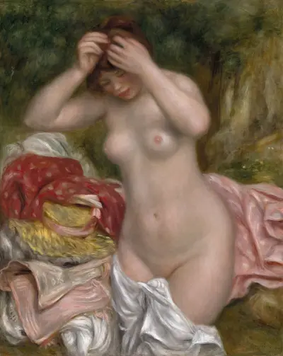 Bather Arranging Her Hair av Pierre-Auguste Renoir