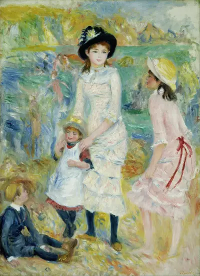 Children on the Seashore, Guernsey von Pierre-Auguste Renoir