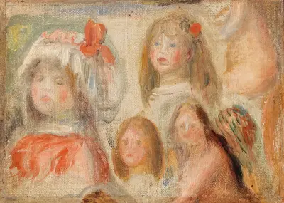 Étude de jeunes filles av Pierre-Auguste Renoir