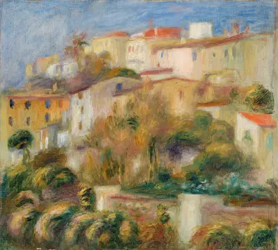 Houses on a Hill (Groupe de maisons sur un coteau) av Pierre-Auguste Renoir