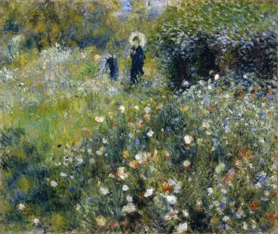 Woman with a Parasol in a Garden av Pierre-Auguste Renoir