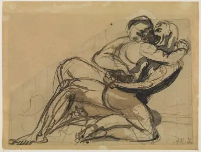 En mand der omfavner en kvinde von Auguste Rodin