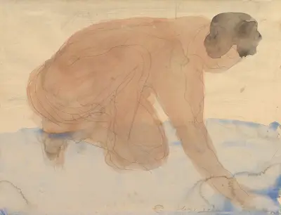 Nude figure on hands and knees, Auguste Rodin