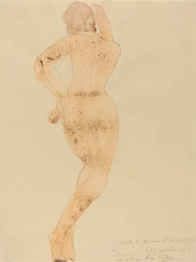 Rear View of Female Figure in Action, Auguste Rodin