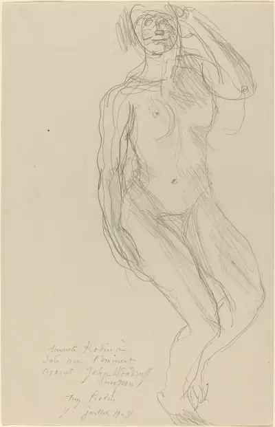 Seated Female Nude Looking Forward von Auguste Rodin