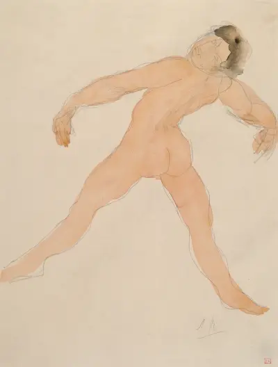 Woman Dancing with Her Head Thrown Back, rear view von Auguste Rodin