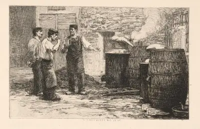 L’eau-de-vie le marc av Léon Augustin Lhermitte