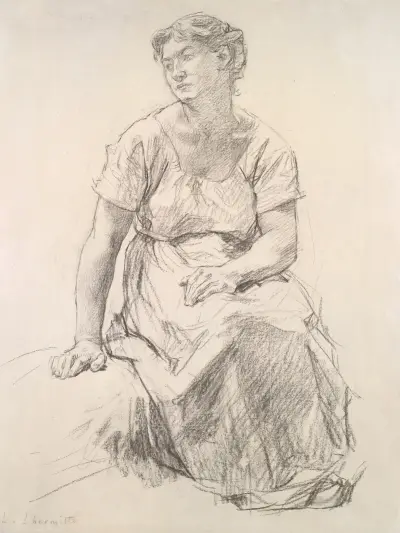 Sedící venkovanka, Léon Augustin Lhermitte