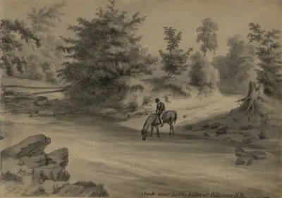 Creek near Little Falls of Potomac R., Washington av Augustus Köllner
