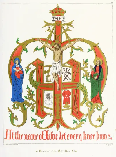 A Monogram of the Holy Name, with our Lord, St. Mary, and St. John, Augustus Pugin
