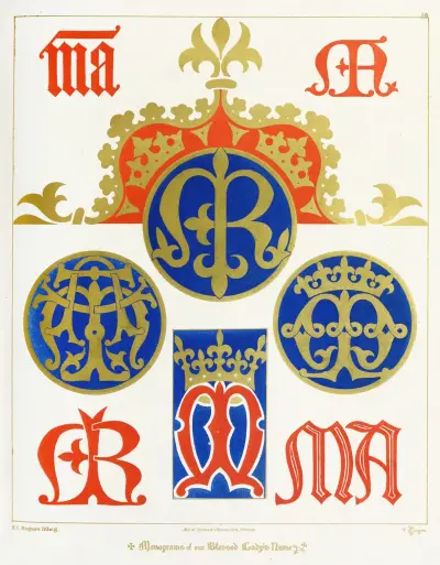 Eight Monograms of our Blessed Lady’s Name, Augustus Pugin