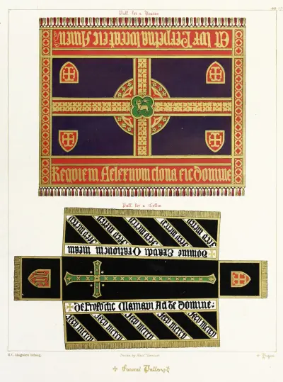 Funeral Palls for a Herse and a Coffin, Augustus Pugin