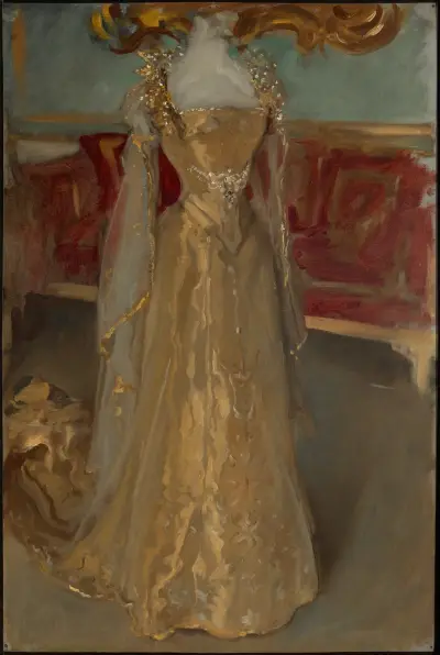 Stoffstudie für Königin Alexandras Kleid, für die Krönung von König Edward VII. von Edwin Austin Abbey