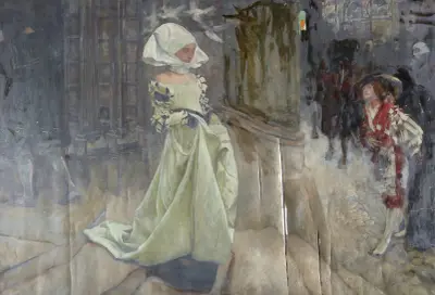 Figurenstudie, möglicherweise für Margaret und Faust von Edwin Austin Abbey