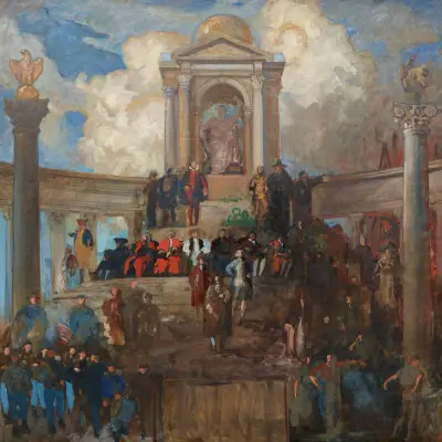 Studie zur Apotheose Pennsylvanias, Repräsentantenhaus-Saal, Pennsylvania State Capitol, Harrisburg von Edwin Austin Abbey