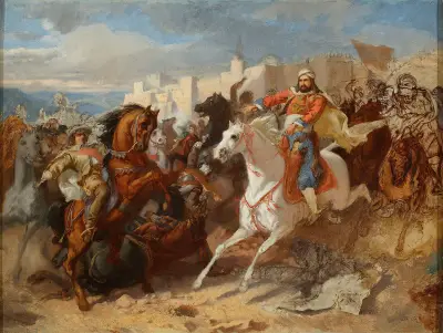 Episode from Austro-Turkish wars, sketch, Stanisław Chlebowski
