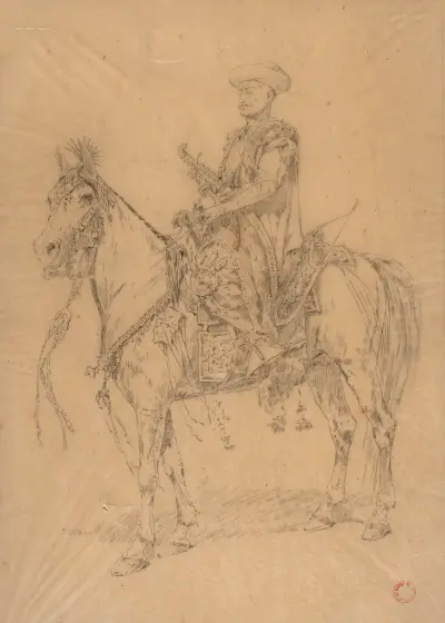 Mehmed II on horseback – study for the painting “Entry of Mehmed II into Constantinople”, Stanisław Chlebowski