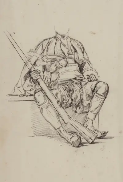 Sitting zeybek – a study of figures, Stanisław Chlebowski