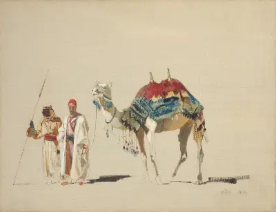Sultan’s white camel, sketch, Stanisław Chlebowski