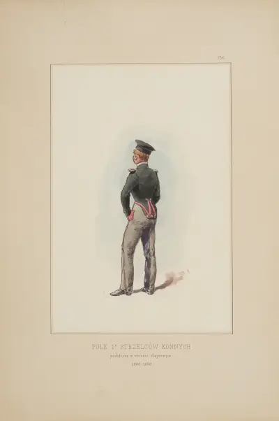 Pułk 1y Strzelców Konnych, podoficer w ubiorze stajennym 1826-1830 av Bronisław Gembarzewski
