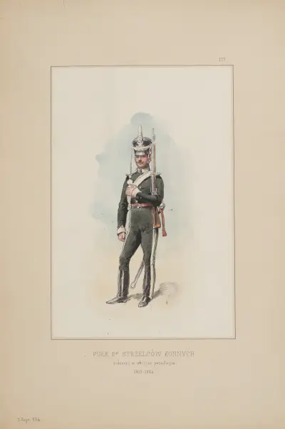 Pułk 2gi Strzelców Konnych, żołnierz w ubiorze paradnym 1815-1824 av Bronisław Gembarzewski