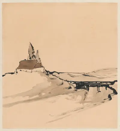 Polnische Landschaft mit Brücke von Stanisław Noakowski