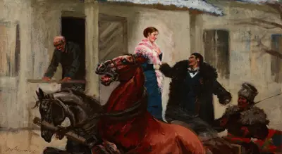 In Front of the Porch av Stanisław Witkiewicz