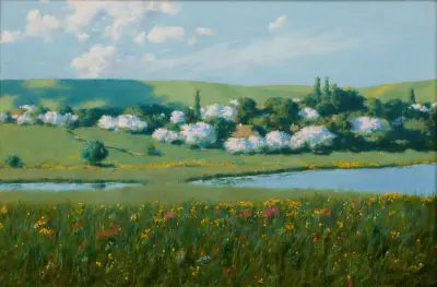 Spring Landscape with a Pond, Stanisław Witkiewicz