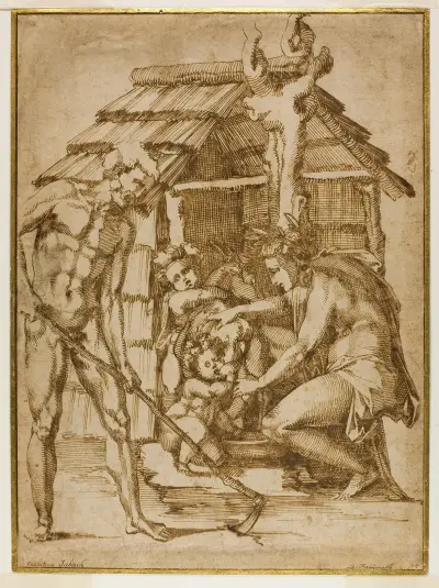 First Family Before a Shelter, Baccio Bandinelli