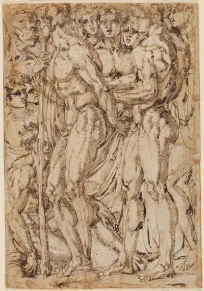 Studien nach männlichen Aktfiguren, Baccio Bandinelli