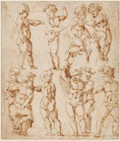 Studies of Children, Baccio Bandinelli