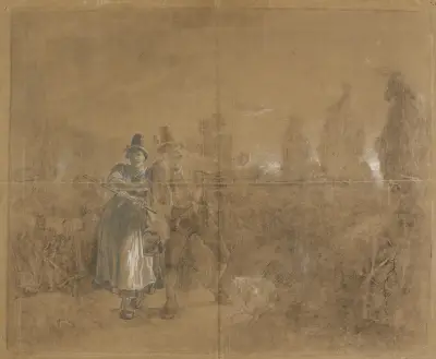 Studium kompozycyjne tłumu Haberfeldtreiben, Johann Baptist Kirner