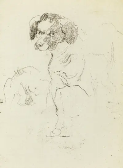 Etude de chien av Jean-Baptiste Carpeaux