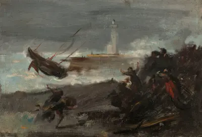 Naufrage dans le port de Dieppe av Jean-Baptiste Carpeaux