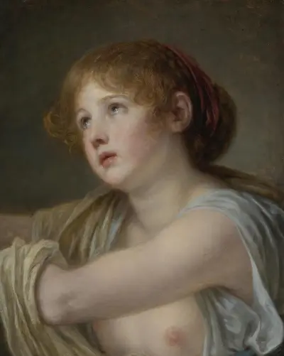 Bust Of A Young Woman av Jean-Baptiste Greuze