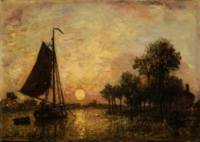 Coucher de soleil en Hollande av Johan Barthold Jongkind