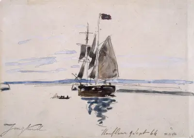 La Mer à Honfleur av Johan Barthold Jongkind